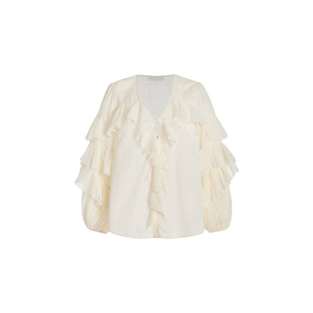NEW ZIMMERMANN acacia ruffle blouse in tea - Picture 5 of 5